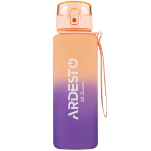 Пляшка для води Ardesto Travel 650мл, пластик, рожевий (AR2265TP)