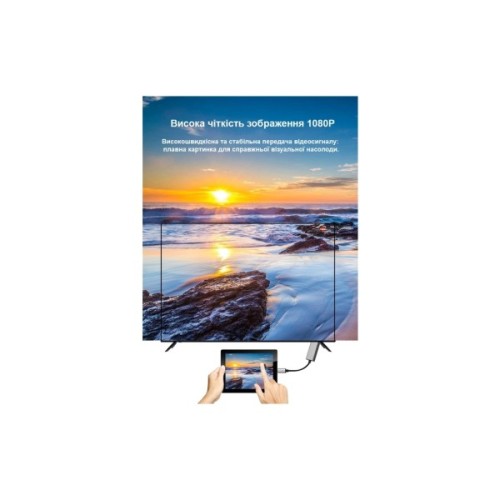 Перехідник USB-C to VGA F USB 3.0 Full HD 1080p 60Hz dark gray Dynamode (DM-AD-USB-C-VGA)