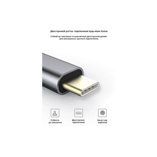Перехідник USB-C to VGA F USB 3.0 Full HD 1080p 60Hz dark gray Dynamode (DM-AD-USB-C-VGA)