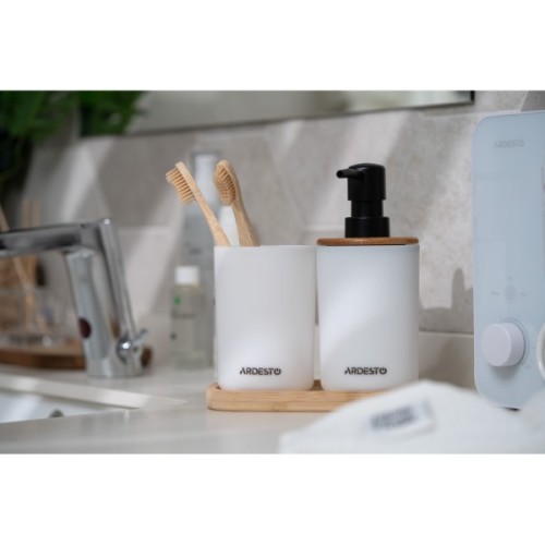 Набір для ванної кімнати Ardesto Minimalism 3 предмети Білий 360 мл (ARHB3110WB)