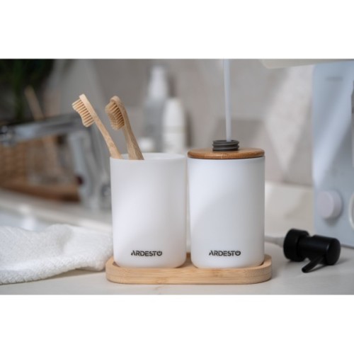 Набір для ванної кімнати Ardesto Minimalism 3 предмети Білий 360 мл (ARHB3110WB)