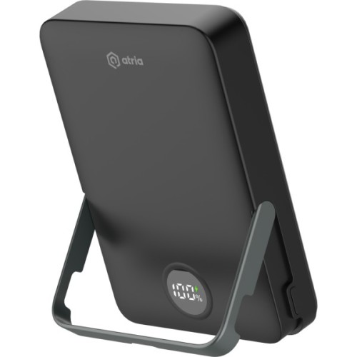 Батарея універсальна Atria 10000mAh, PD/20W, 15W Wireless MagSafe, Black (WPD-W57B)