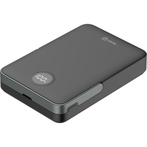 Батарея універсальна Atria 10000mAh, PD/20W, 15W Wireless MagSafe, Black (WPD-W57B)