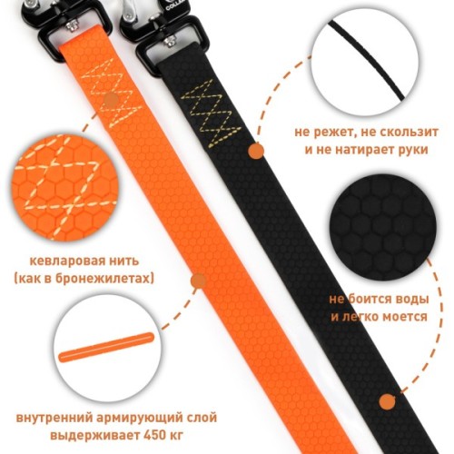 Повідець для собак Evolutor 120 см 25 мм жовтогарячий (42104)