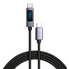 Дата кабель USB-C to USB-C 2.0m 100W LCD Display Nylon Black Vinga (VYDCCC22100D)