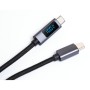 Дата кабель USB-C to USB-C 2.0m 100W LCD Display Nylon Black Vinga (VYDCCC22100D)