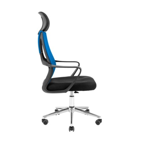 Офісне крісло Richman Профі Хром Піастра Сітка чорна + синя (ADD0003194)