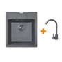 Мийка кухонна Adamant Brick сірий + змішувач (4824296209204)