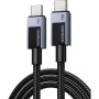 Дата кабель USB-C to USB-C 1.0m PD60W 3A braided L524 gray Ugreen (55765)