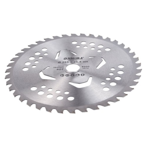 Ніж для тримера Sigma з твердосплавними напайками 255x25.4мм 40Т 4 підрізні лопаті (5624601)