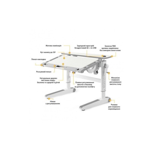 Парта Mealux Ergowood M Multicolor TG Energy (BD-800 TG/MC Energy)