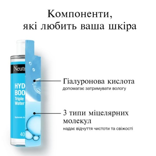 Міцелярна вода Neutrogena Hydro Boost Потрійна 400 мл (3574661471181)