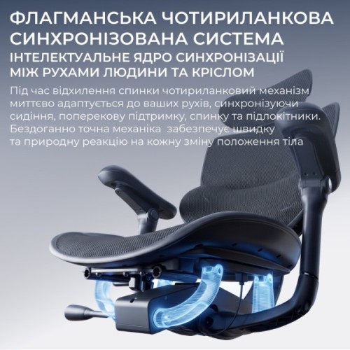 Офісне крісло Sihoo C500 V2, Black, з підставкою для ног (C500-V2-B101-JT)