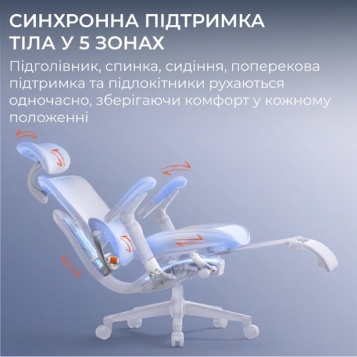 Офісне крісло Sihoo C500 V2, Black, з підставкою для ног (C500-V2-B101-JT)