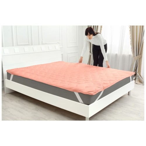 Наматрацник MirSon №1761 Eco Light Coral Silk на гумці в кутках 140x200 см (2200003712063)