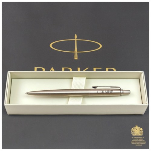 Ручка кулькова Parker JOTTER 17 UKRAINE SS CT BP Україна + Карта (16132_T205b)
