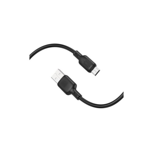 Дата кабель USB 2.0 AM to Micro 5P 1.0m silicone black BOROFONE (6941991115417)