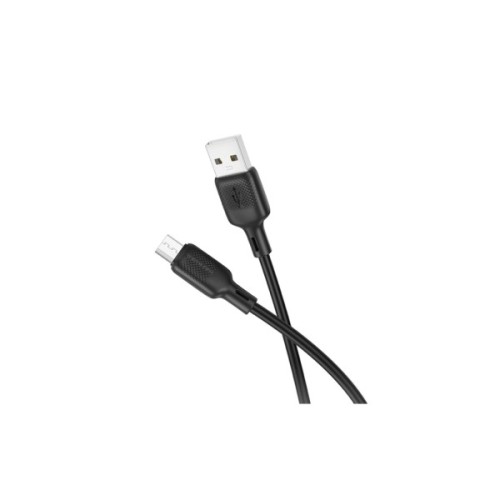 Дата кабель USB 2.0 AM to Micro 5P 1.0m silicone black BOROFONE (6941991115417)