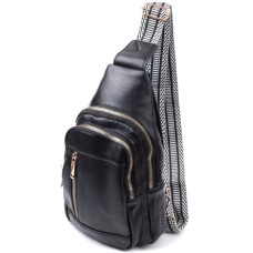 Сумка Vintage Слінг жіноча з екошкіри Чорна (22748)