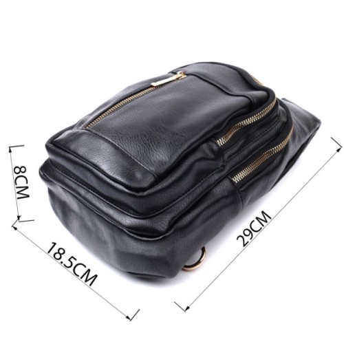 Сумка Vintage Слінг жіноча з екошкіри Чорна (22748)