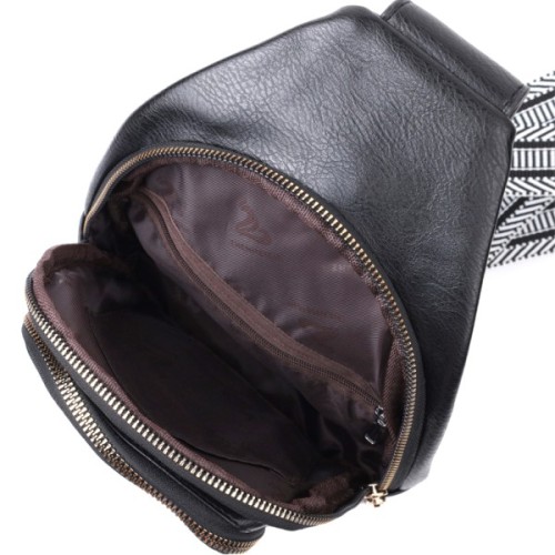 Сумка Vintage Слінг жіноча з екошкіри Чорна (22748)