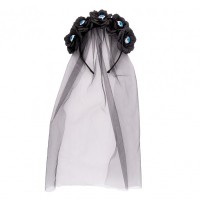 Дитячий обруч для волосся YES! Fun Хелловін Чорна вдова з фатою (974508)