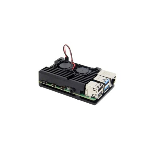 Додаткове обладнання для Мікро ПК Raspberry Pi радіатор для 4B алюмінієвий з 2 кулерами (RA503)