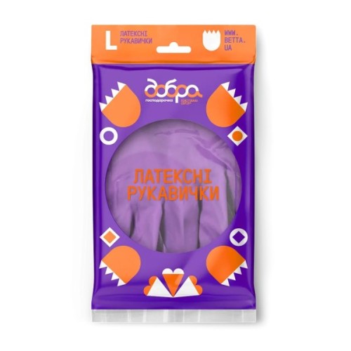 Рукавички господарські Добра Господарочка Латексні Колекція Вибійка Розмір L (4820086523721)