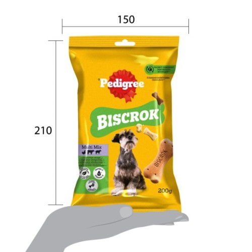 Ласощі для собак Pedigree Biscrok Multi Mix зі смаком курки, яловичини та ягняти 200 г (9003579302545)