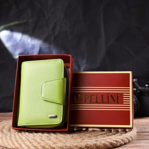Портмоне Canpellini З натуральної шкіри флотар Салатове (21603)