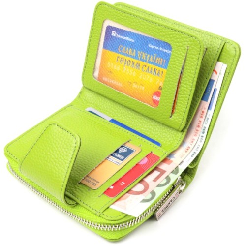 Портмоне Canpellini З натуральної шкіри флотар Салатове (21603)