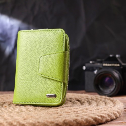 Портмоне Canpellini З натуральної шкіри флотар Салатове (21603)