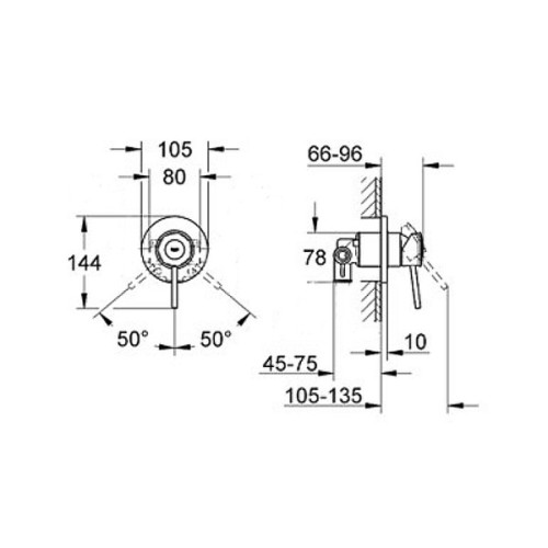 Змішувач Grohe BauClassic OHM set conc. shower (29048000)