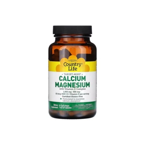Вітамінно-мінеральний комплекс Country Life Кальцій, Магній та Вітамін D, Calcium Magnesium with Vitamin D, 120 вегет (CLF-02487)