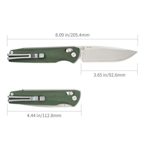 Ніж SRM Terrier 140Cr, Green Micarta, Stonewash (258L-MG2)