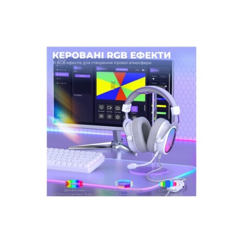 Навушники Fifine H16 7.1 RGB White (H16W)