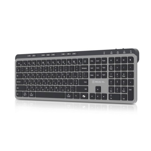 Клавіатура REAL-EL RK-737W Wireless/Bluetooth Black/Grey (EL123100060)