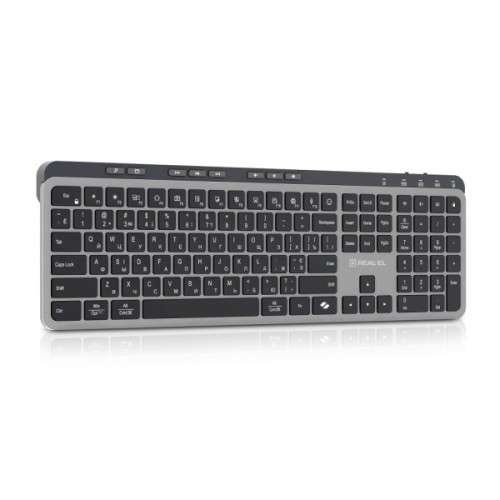 Клавіатура REAL-EL RK-737W Wireless/Bluetooth Black/Grey (EL123100060)