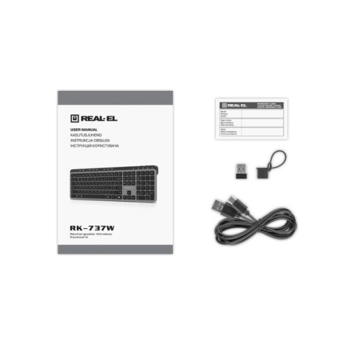 Клавіатура REAL-EL RK-737W Wireless/Bluetooth Black/Grey (EL123100060)