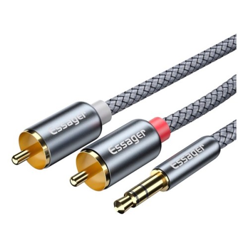 Кабель мультимедійний 3.5mm M to 2xRCA M 1.0m Essager (EYPZJ-MY0H)