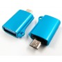 Перехідник OTG USB 2.0 AF to Micro 5P blue Dengos (ADP-020)