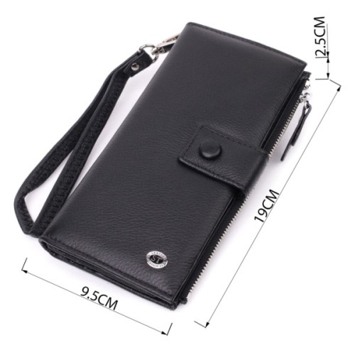 Гаманець ST Leather З натуральної шкіри Чорний (22537)