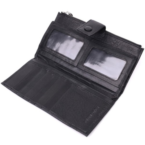 Гаманець ST Leather З натуральної шкіри Чорний (22537)