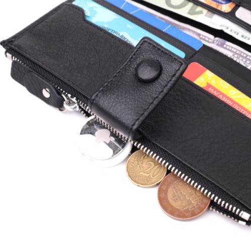 Гаманець ST Leather З натуральної шкіри Чорний (22537)