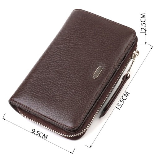 Портмоне Canpellini З натуральної шкіри Коричневе (21910)