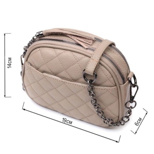 Сумка Vintage З м'якої натуральної шкіри Бежева (22328)