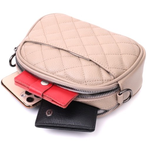 Сумка Vintage З м'якої натуральної шкіри Бежева (22328)