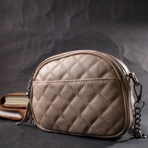 Сумка Vintage З м'якої натуральної шкіри Бежева (22328)