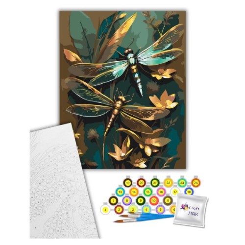 Картина по номерам ArtCraft Блискучі бабки з металізованими фарбами 40х50 см (11599-AC)