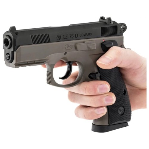Страйкбольний пістолет ASG CZ 75D Compact FDE Spring (18603)